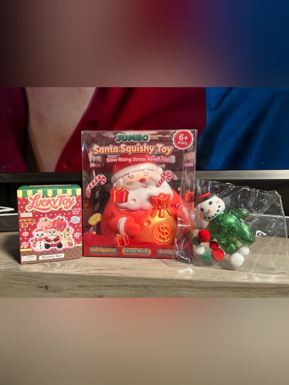JUMBO Santa Squishy Mystery Lucky Xmas Box Sugar Snowman DIY 3-Pc Bundle New